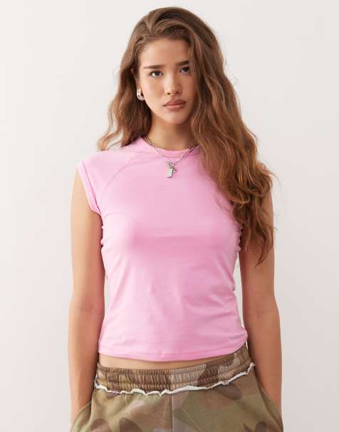 COLLUSION raglan fitted t-shirt in soft pink - view 1