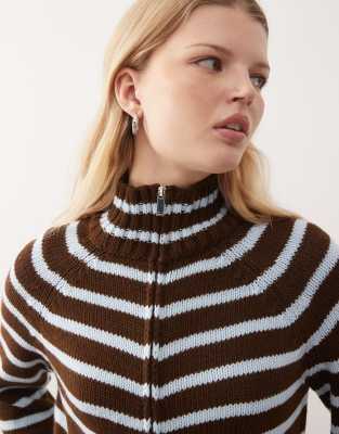 Collusion Raglan Knit Zip Up Hoodie In Black