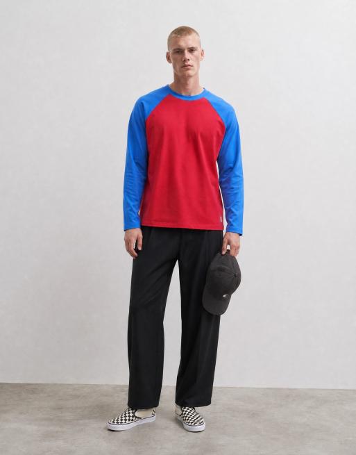 COLLUSION Raglan-Langarmshirt in Burgunderrot und Blau, 10 von 10