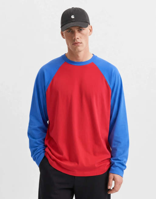 COLLUSION Raglan-Langarmshirt in Burgunderrot und Blau, 6 von 10