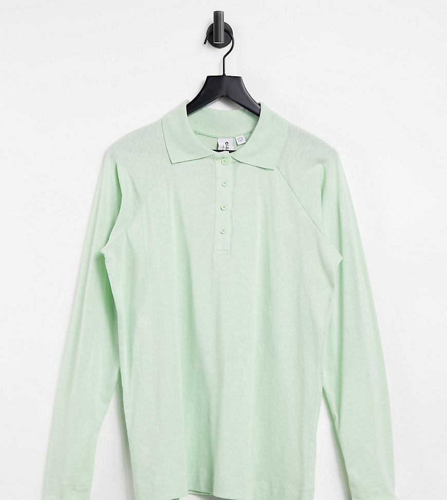 COLLUSION raglan sleeve polo shirt in green