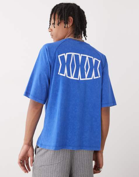 COLLUSION – Raglan-T-Shirt in Blau mit Print - view 1