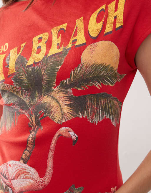 COLLUSION - Rød baby-T-shirt med 'Red Bay Beach'-print, 2 af 4