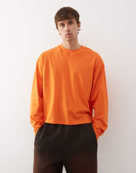 COLLUSION - Recht T-shirt met lange mouwen in oranje - view 1