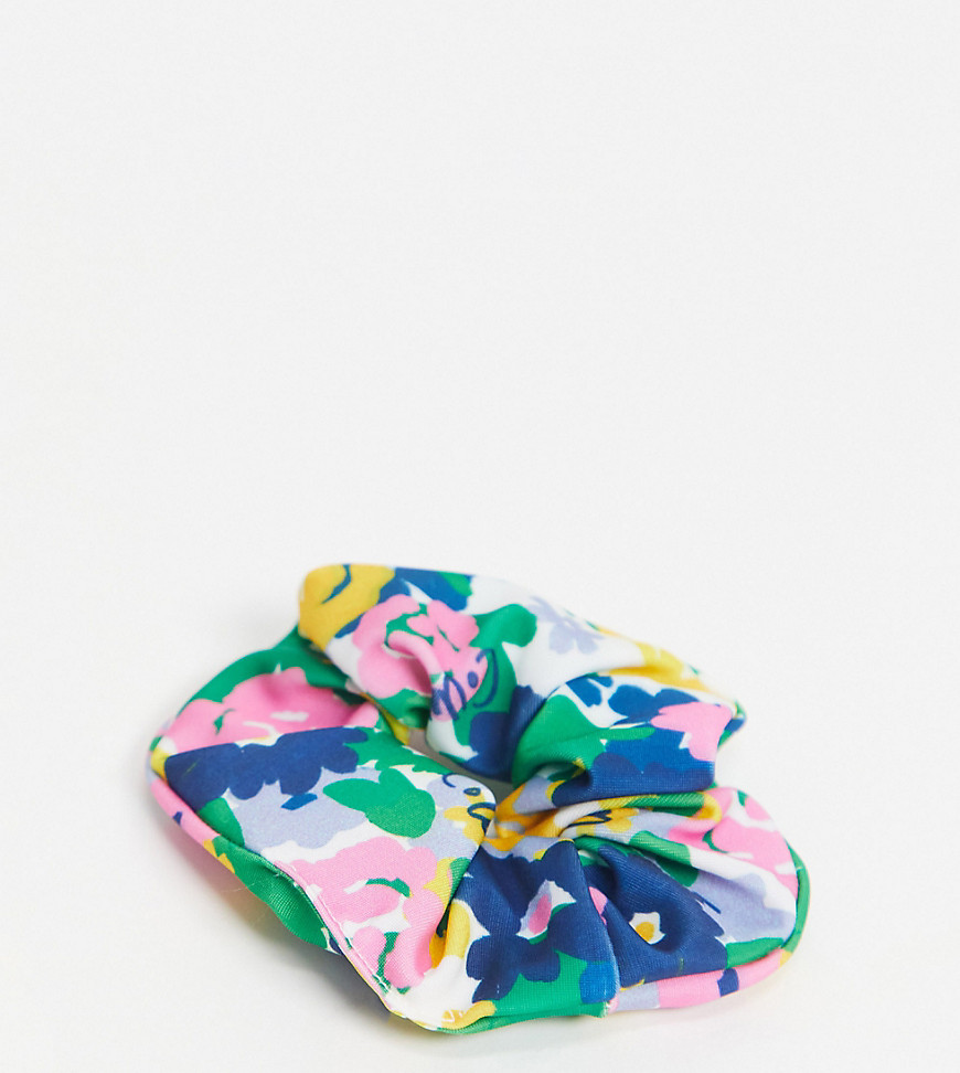 COLLUSION recycled scrunchie in 80s floral print-Multi