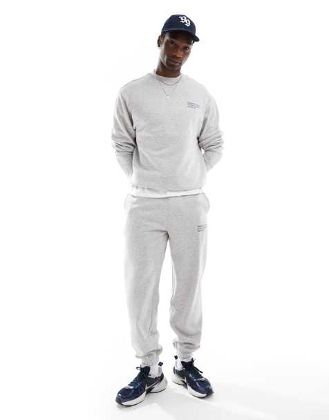 COLLUSION relaxed coordinate print skate sweatpants in gray heather - part of a set - view 1