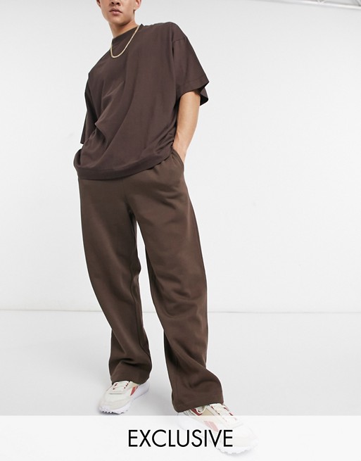 COLLUSION relaxed high waisted joggers in brown co-ord