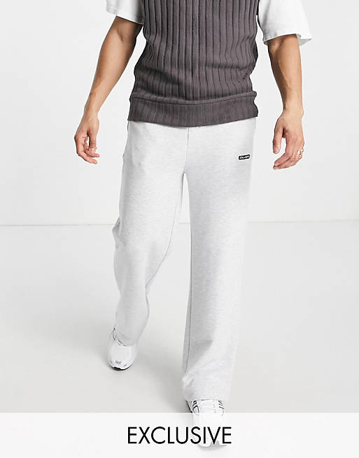 COLLUSION relaxed joggers with logo patch in grey marl co-ord