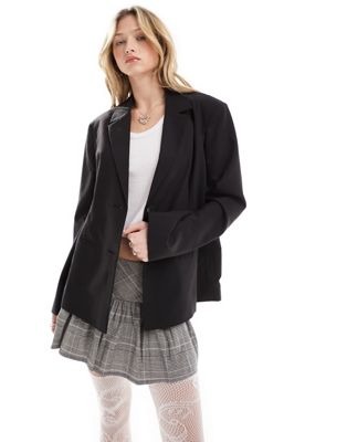 Collusion Relaxed Oversized Blazer In Black