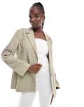 [Collusion] COLLUSION relaxed oversized blazer in stone-Neutral 10 STONE