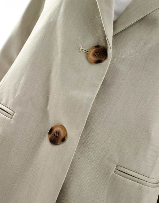 COLLUSION relaxed oversized blazer in stone, 2 of 4