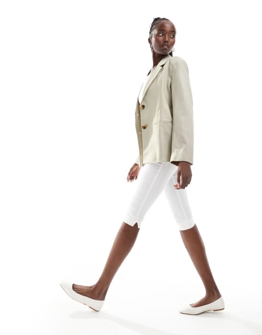 COLLUSION relaxed oversized blazer in stone, 3 of 4