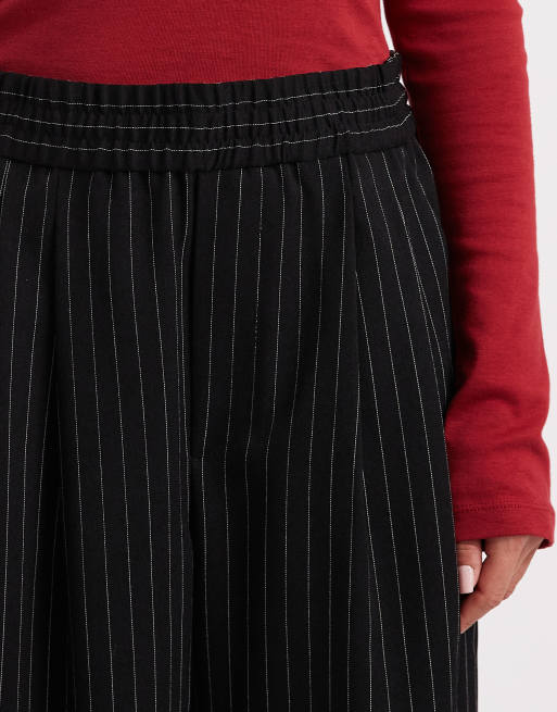 COLLUSION relaxed pull on striped pants in black, 5 of 5