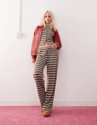 Collusion relaxed rib stripe pants