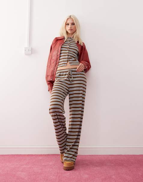 COLLUSION relaxed rib stripe pants - view 1