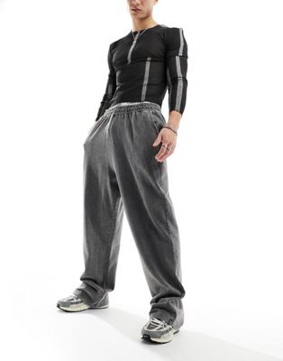 COLLUSION Relaxed skate joggers in washed charcoal-Blue