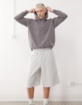 COLLUSION longline jogger short in grey marl