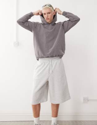 Collusion Relaxed Skater Jersey Sweat Shorts In Gray
