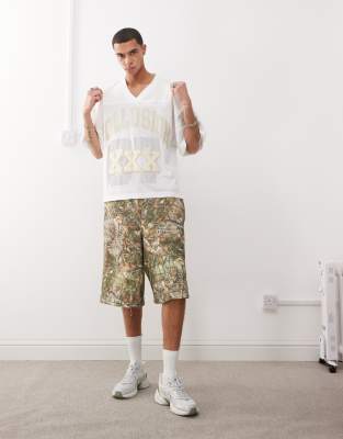 Collusion Skater Relaxed Jersey Shorts In Multi