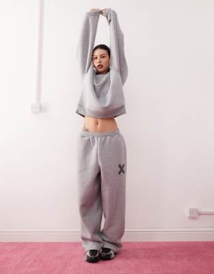 Collusion Relaxed Sweatpants In Charcoal Gray Heather - Part Of A Set