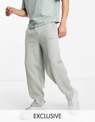 COLLUSION relaxed sweatpants in green heather fabric set