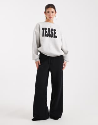 COLLUSION relaxed sweatshirt with tease. print in gray | ASOS