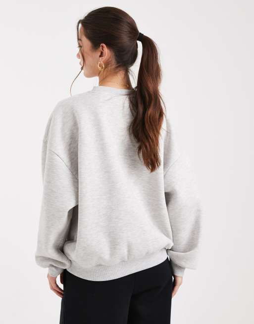 COLLUSION relaxed sweatshirt with tease. print in gray, 4 of 4