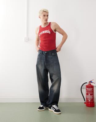 Collusion Relaxed Tank Top In Red