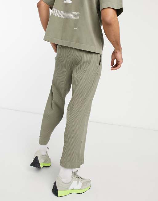 Relaxed Ribbed Joggers –