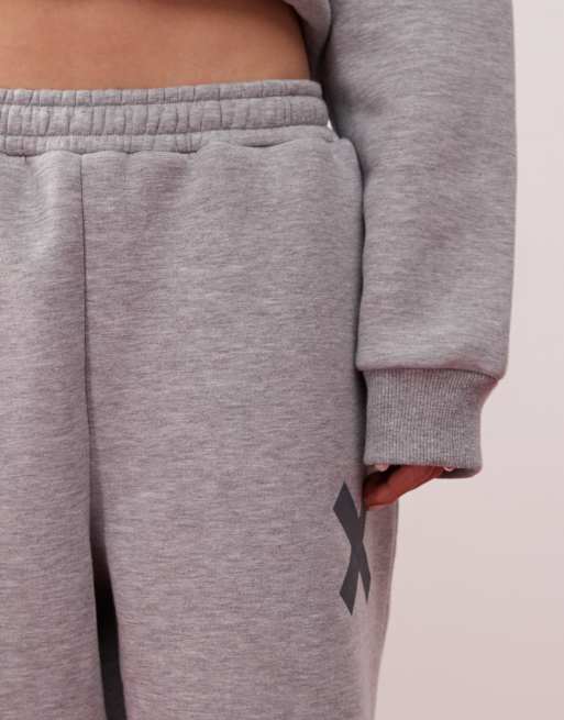 COLLUSION relaxed trackies in charcoal grey marl (part of a set)