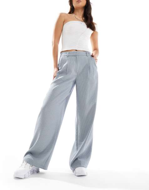 COLLUSION relaxed wide leg pants in woven stripe - view 1