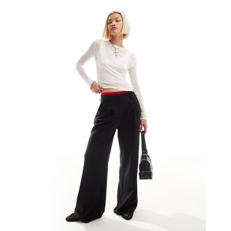 EX WIDE TROUSERS [NAVY] | cliché