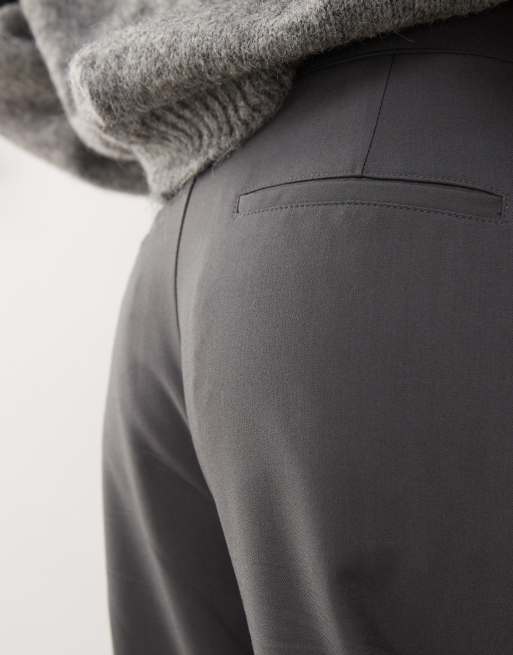 COLLUSION relaxed wide leg tailored pants in grey, 4 of 5