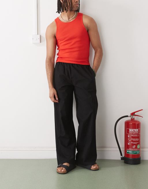 COLLUSION relaxed woven trouser in black - BLACK