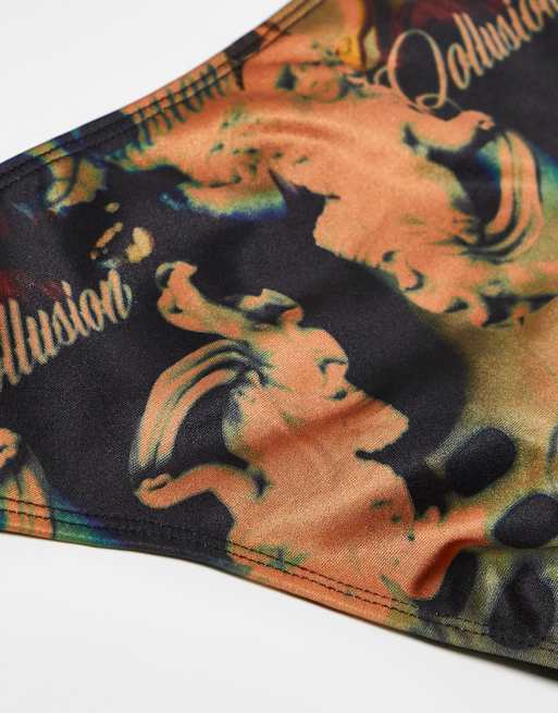 COLLUSION renaissance printed swim thong | ASOS