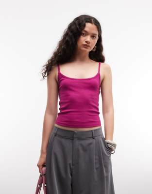 Collusion Rib Cami In Pink