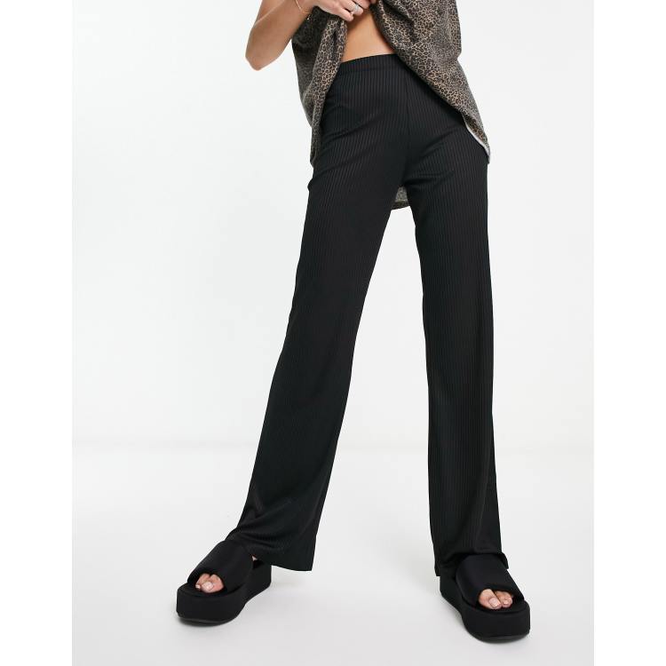 ASYOU velvet flare pants in black