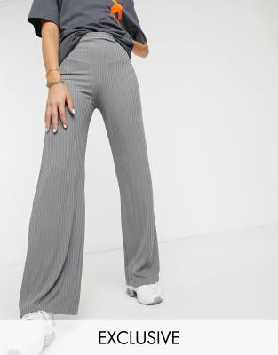 grey ribbed flares