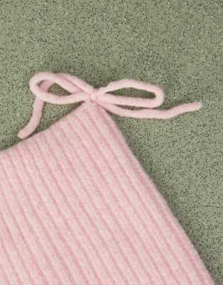 Collusion Rib Knit Beanie In Pink
