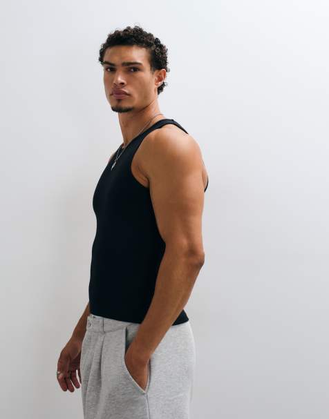 COLLUSION rib racer vest in black - view 1