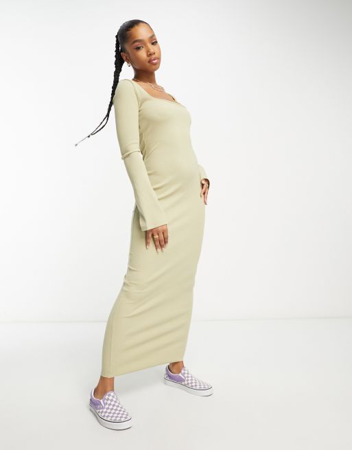 Long sleeve hotsell ribbed dress