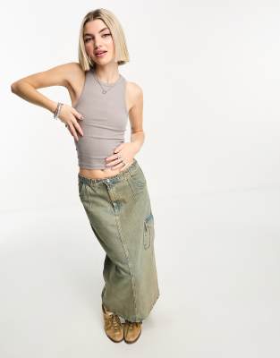 Shop Collusion Rib Tank Top In Neutral