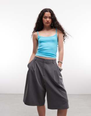 Collusion Rib Knit Cami Top In Blue