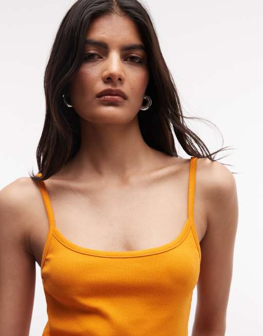 COLLUSION ribbed cami in orange, 2 of 4