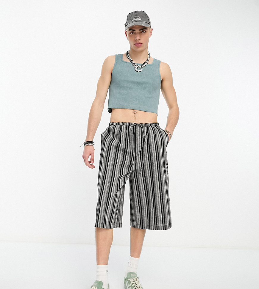 COLLUSION ribbed cropped vest in washed blue