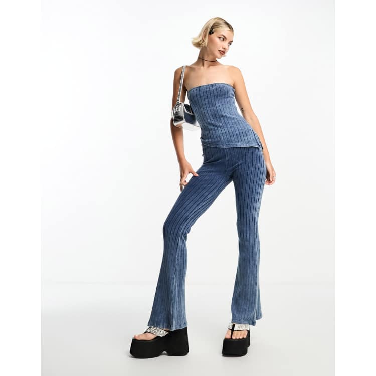 Denim look outlet dress pants