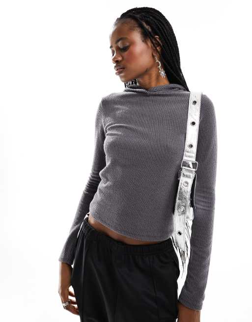 Grey deals hooded top