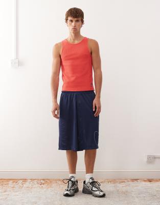 Collusion Ribbed Muscle Tank Top In Red