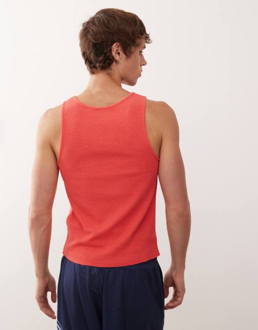 COLLUSION Ribbed muscle vest in red, 3 of 5