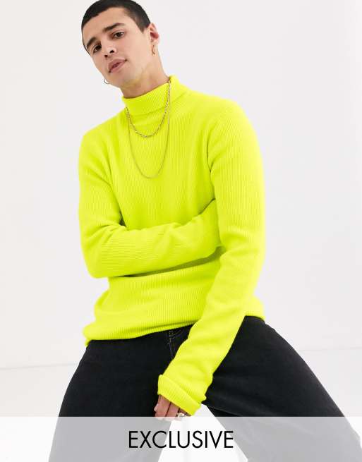 Neon yellow outlet turtleneck men